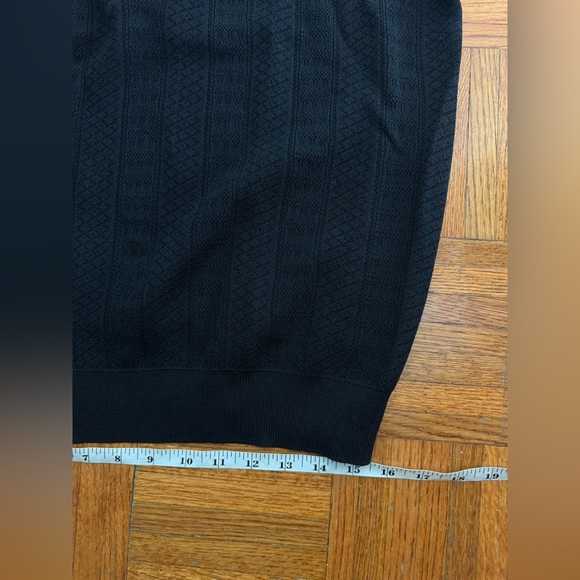 Magaschoni Man Quarter Zip Black Medium Short Sleeve Sweater Polo Top Shirt NWT - Picture 13 of 15